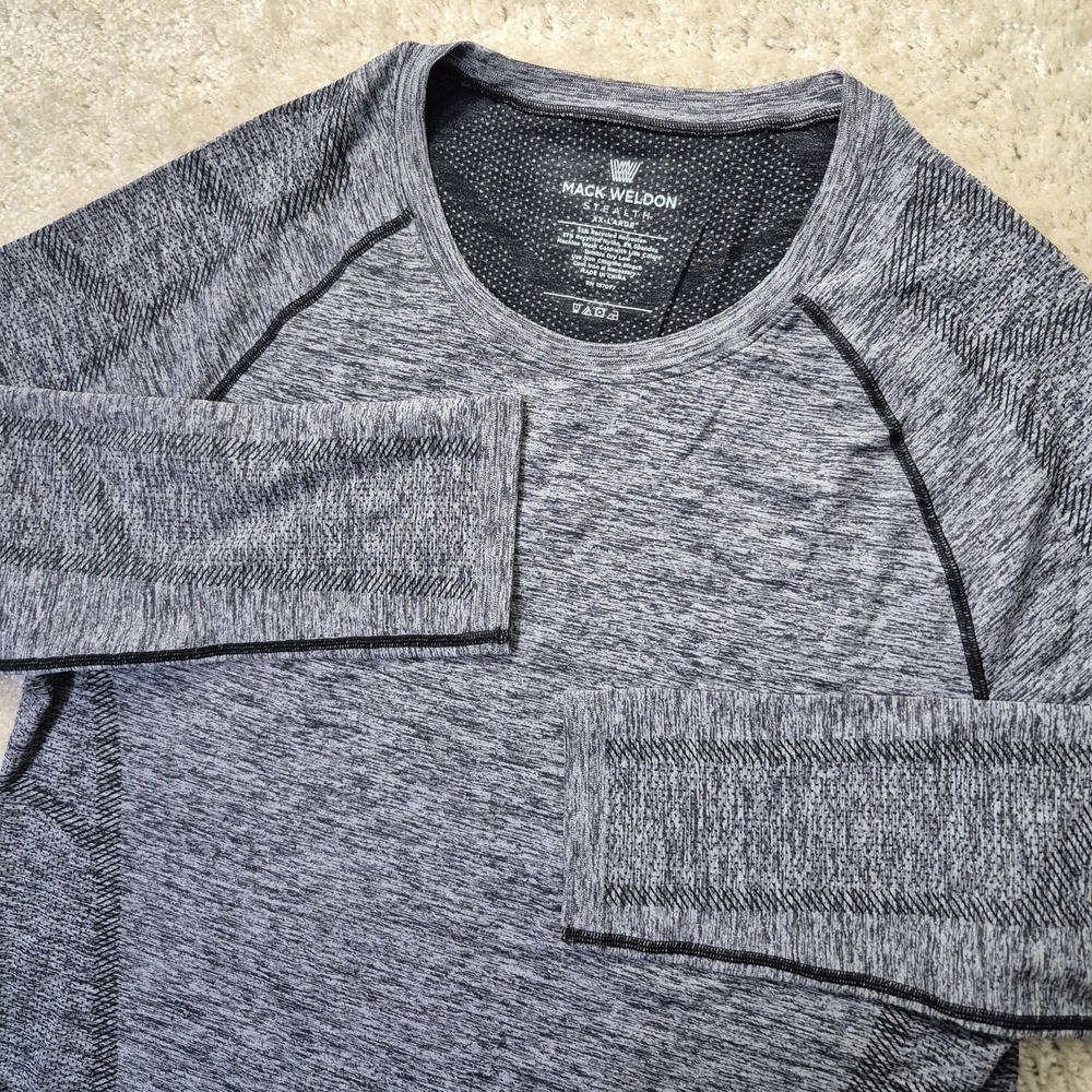 Mack Weldon Shirt Mens 2XL Stealth Top Gray Performance Stretch Fitted Run Gym